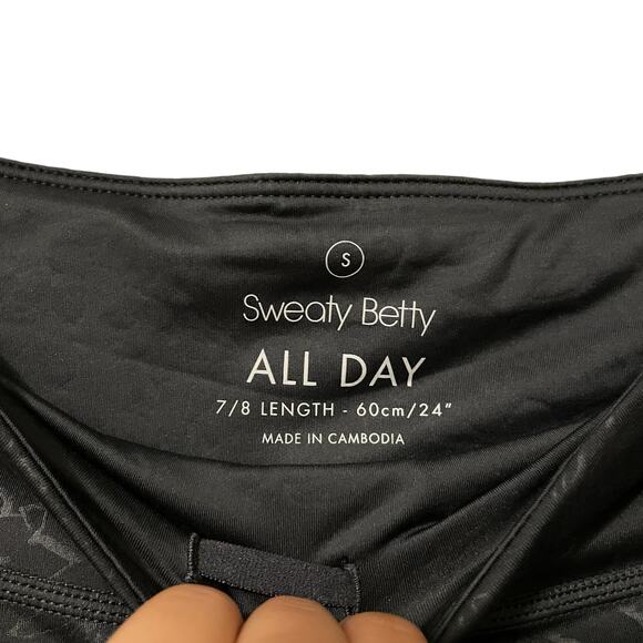 Sweaty Betty Gray Floral All Day Emboss 7/8 Workout Leggings Size Small - Picture 4 of 6